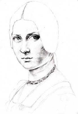 ダ・ヴィンチの「ラ・ベル・フェロニエール」を描いてみた。