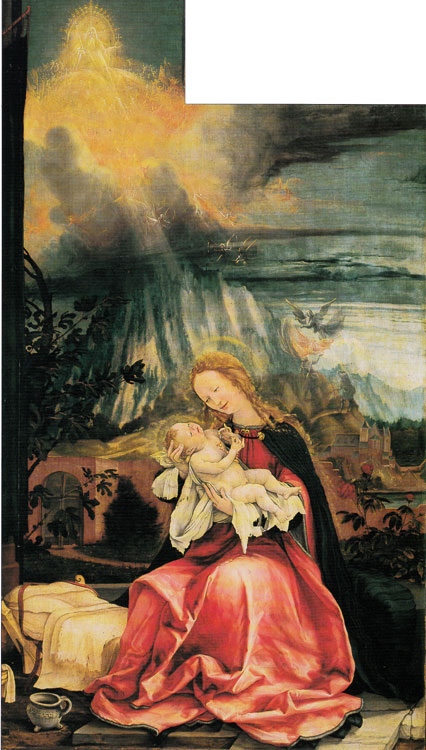 天使の合奏と聖母子_グリューネヴァルト