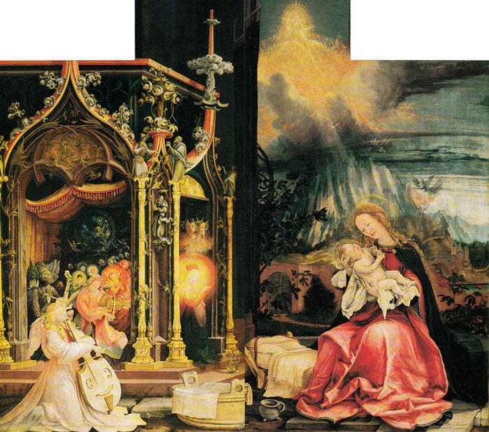 天使の合奏と聖母子_グリューネヴァルト